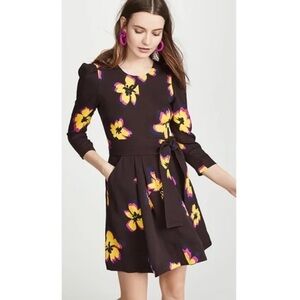 A.L.C. Stella Silk Floral Print 3/4 Sleeve Dress Size 2